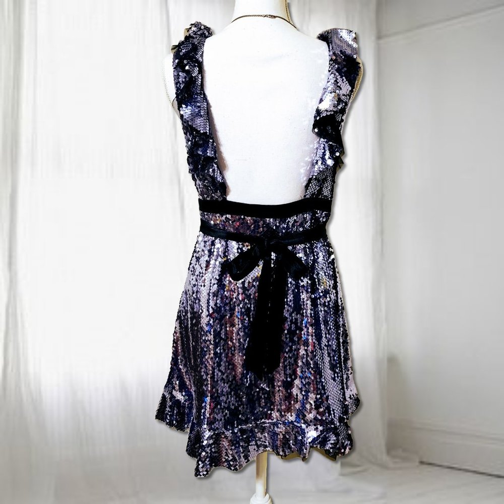 Free People Purple Black Sequin Siren Mini Dress - Picture 5 of 8